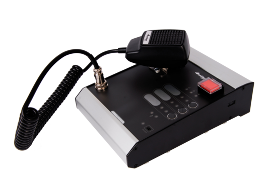 Micro d'appel pompier à poser, 1 bouton évacuation - AM-ABT-DFMS