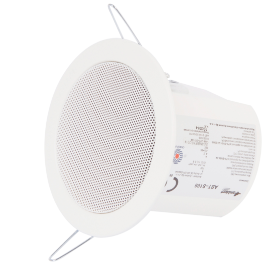 Plafonnier EN 54-24 avec capot, 6W/100V, diam 10cm - AM-ABT-S106
