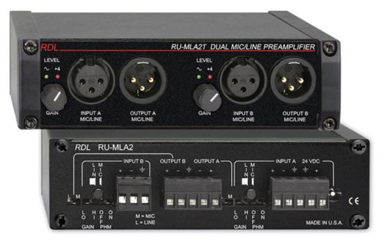 Préamplificateur double Micro/Ligne - RDL RU-MLA2T