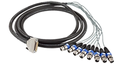 Câble éclaté 4 m - Sub-D25-M vers 8 XLR-F - RTW 