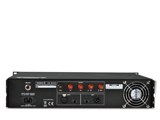 Amplificateur 1x480 W / 4Ohms-8Ohms-70V-100V - WORK PA5000