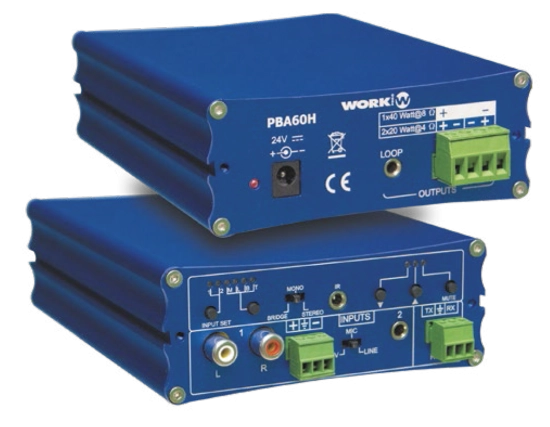 Amplificateur 2 x 20 W / 4  O, RS232, IR  - Work  PBA 60H