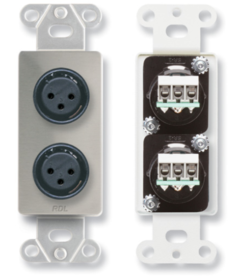 Plaque 2 x XLR3 femelle/femelle - RDL DS-XLRF