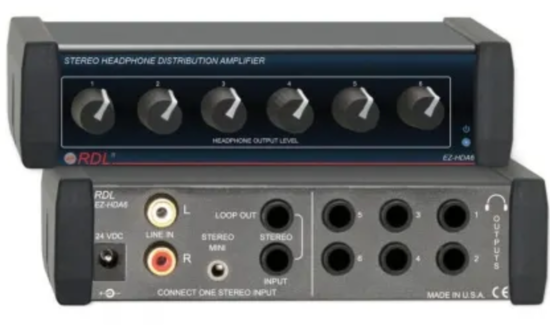 Amplificateur de distribution stereo 6 casques - RDL EZ-HDA6X