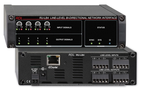 Interface bidirect. réseau Dante-audio niv. ligne - RDL RU-LB4