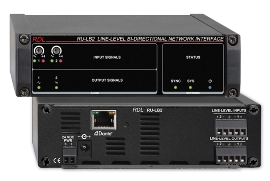 Interface bidirect. réseau Dante-audio niv. ligne - RDL RU-LB2