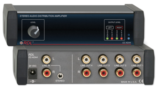Amplificateur de distribution stereo - RDL EZ-ADA4X