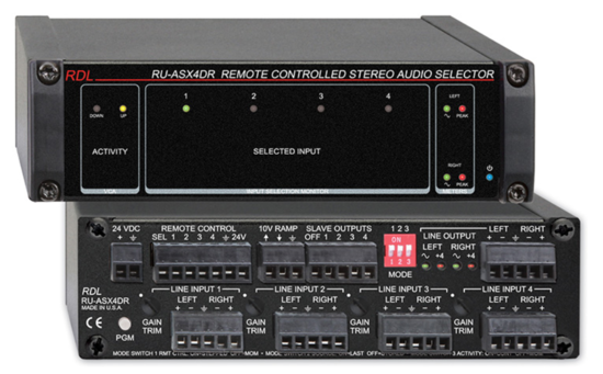 Sélecteur audio stereo télécommandable - RDL RU-ASX4DR