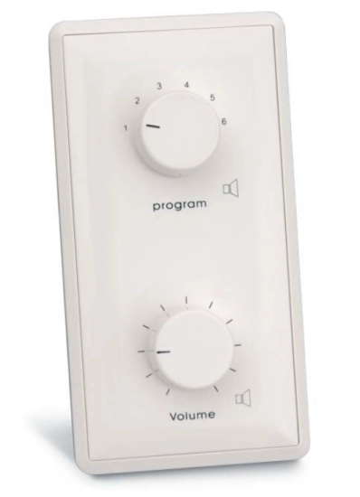 Contrôleur mural de volume - max 24W/100V  + sélecteur 6 positions 