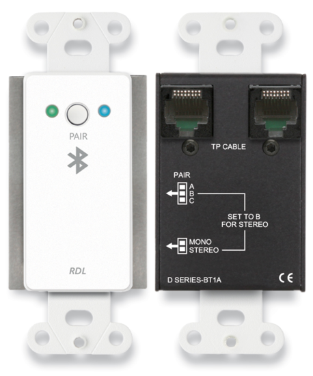 Interface Format-A murale pour audio Bluetooth blanche, RDL - D-BT1A