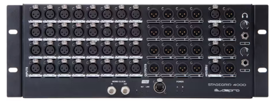 Rack de scène 32x16 + 8 x IO AES