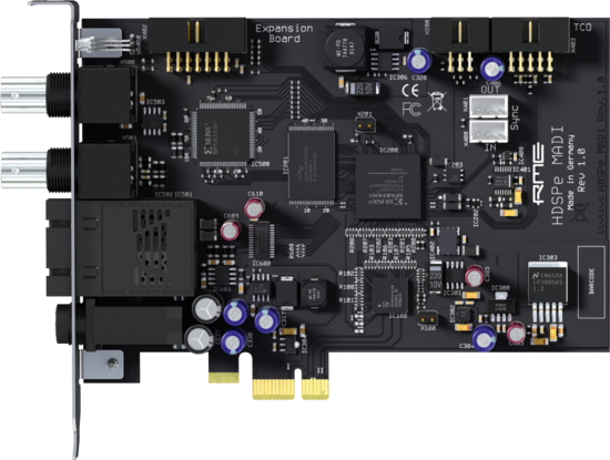 Interface audio PCIe, 128 canaux, 192 kHz, MADI - RME