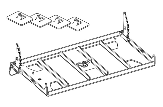 Base métallique pour poser 8 VTX-A8 au sol - Angles réglables