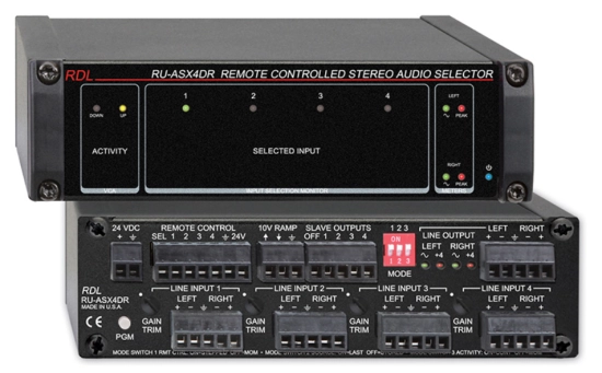 Sélecteur audio stereo télécommandable - RDL RU-ASX4DR