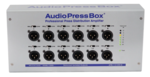 Boitier de presse mural 1 x In Dante, 12 x Out XLR, AudioPressBox
