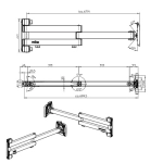 Monitor Arm XL aluminum Range 705mm BLACK