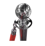 Potelet chromé hauteur 95 cm pour relier des cordons avec crochets