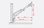 m!ka Monitor Arm M Height Adjustable 3-8kg